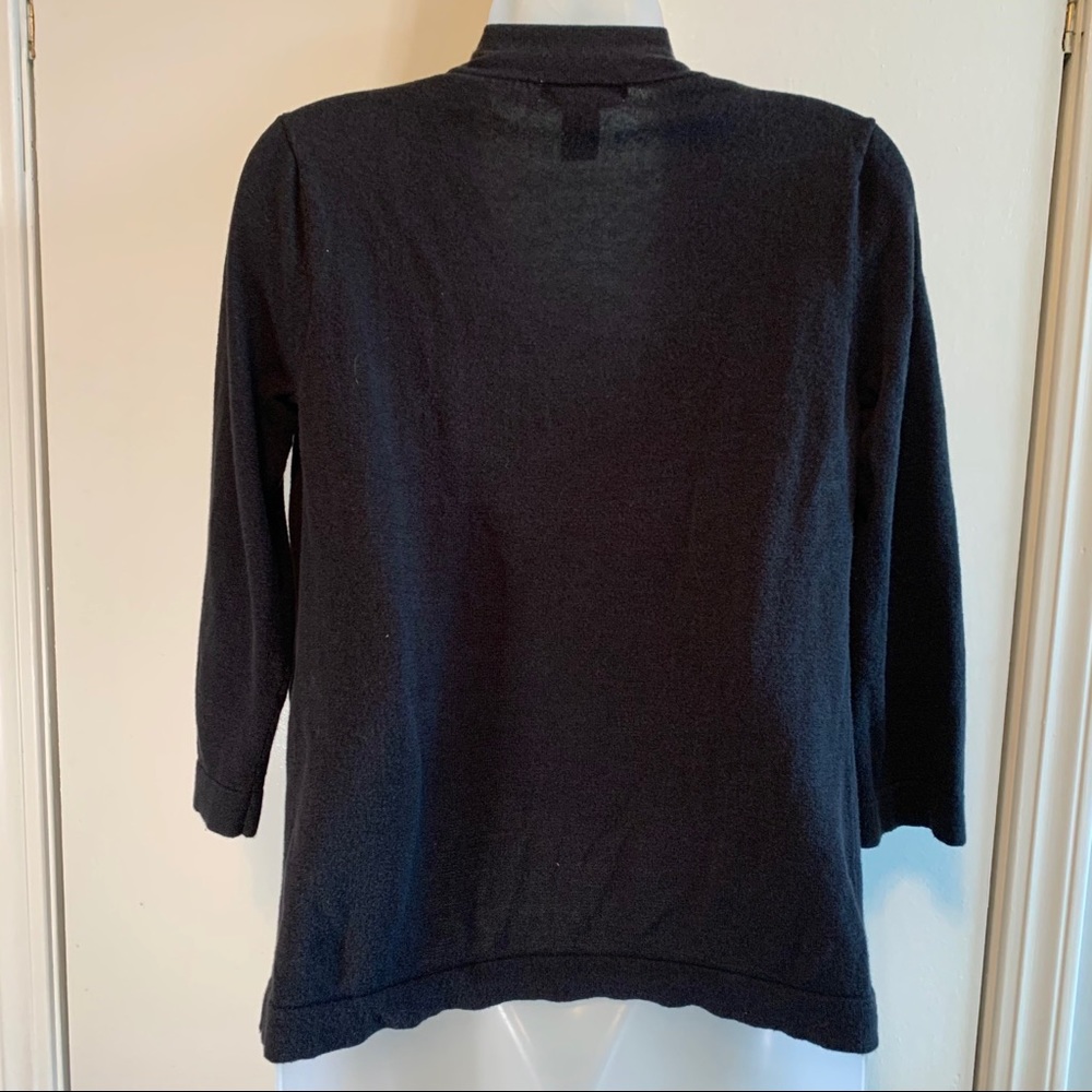 Black Knit Ruffle Cardigan - Picture 2 of 3